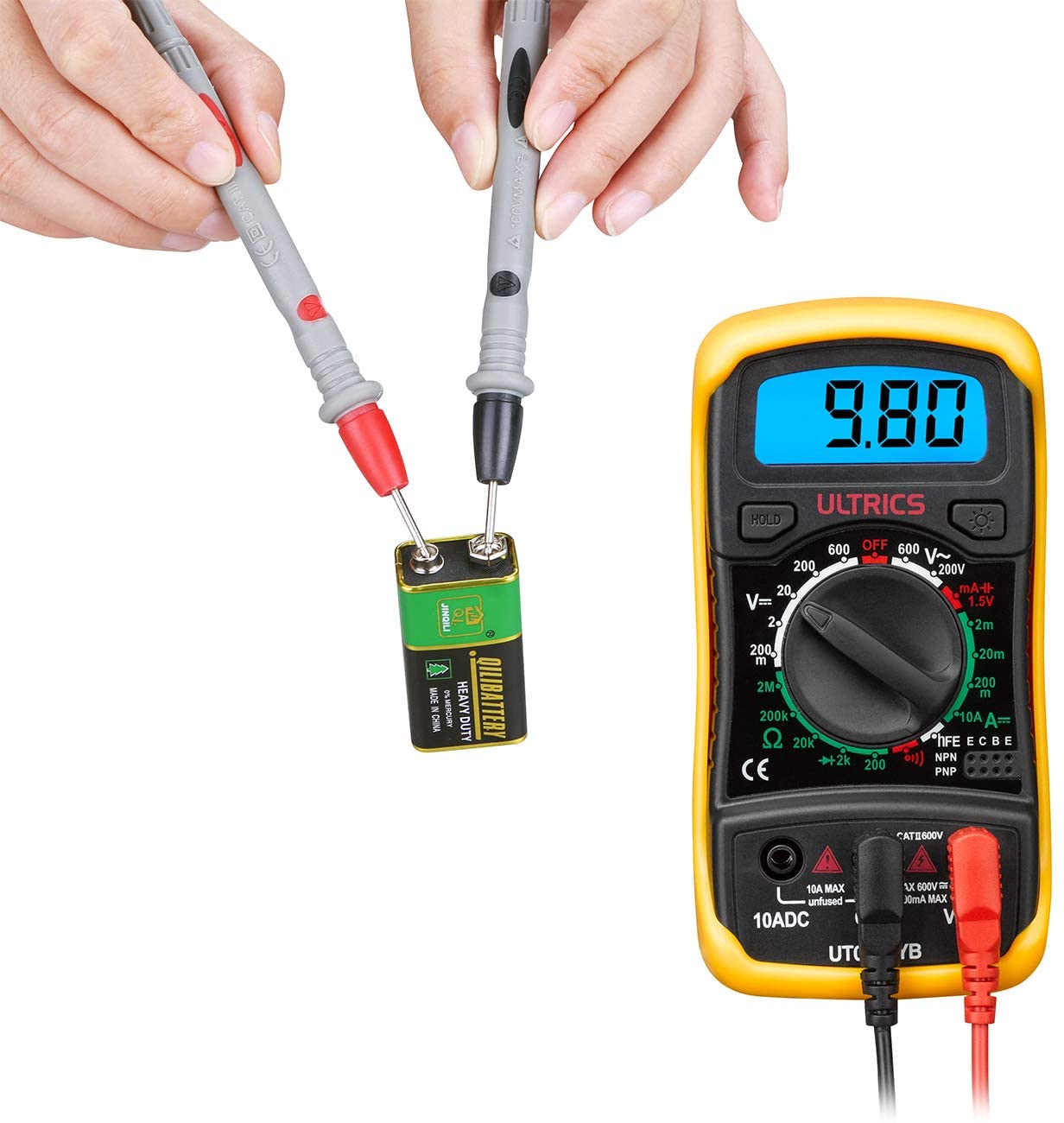 Ultrics Digital Multimeter Voltmeter Ammeter Ohmmeter Circuit Checker With Backlight Lcd Test