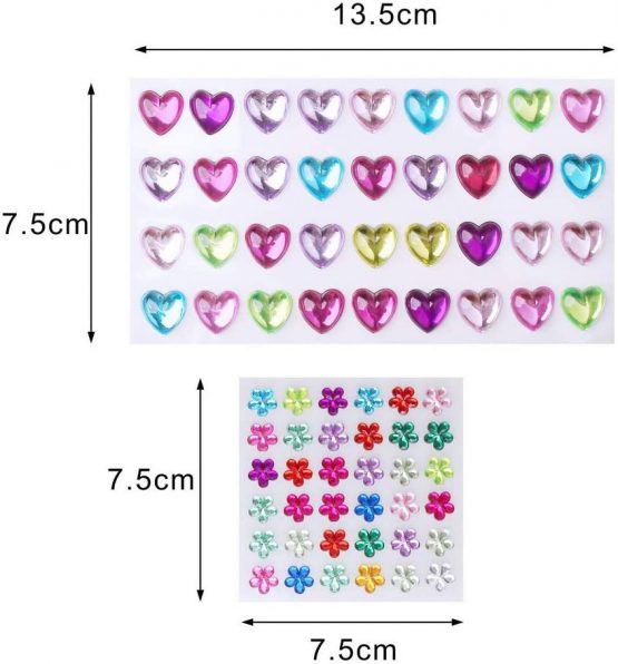 Kuou Sheets Self Adhesive Rhinestone Stickers Assorted Shaped