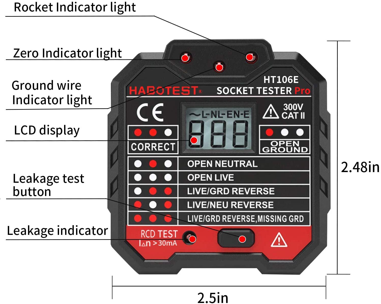 Senders Socket Tester Automatic Electric Outlet Tester With LCD