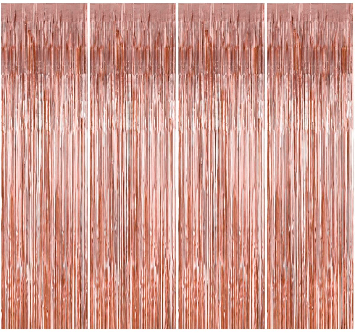 Packs Rose Gold Foil Fringe Curtains X M Metallic Tinsel