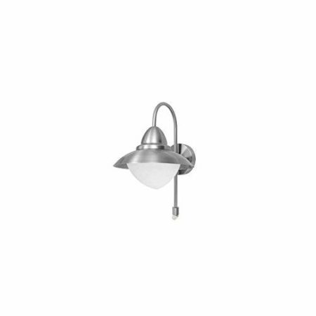 EGLO Outdoor Wall Lamp Sidney, 1 Bulb Outdoor Light with Sensor, Made of Stainless Steel, Glass : White, Opal Matt, Colour : Silver, Socket : E27, Incl. Motion Detector, IP44 - Image 4