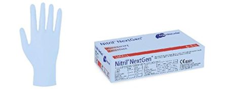 Meditrade 1283S Nitrile Next Gen Ultra Stretchable Examination Protective Gloves – Powder Free, Non Sterile, Small Blue (Pack of 100)