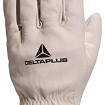 Delta Plus cowhide full grain leather unlined trucker driver work glove size 7#FBN49, grey, Size 7 (Pack of 1)