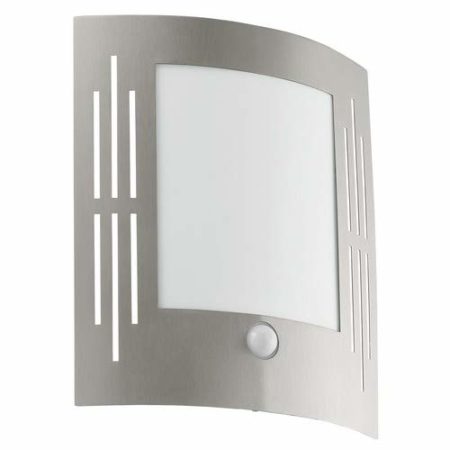 Eglo City 88144 External Wall Light/Stainless Steel and White Plastic/HV 1 x E27 15 W Bulb/Bulb Not Included/Safety Class IP33 / with Sensor / 24 x 27 cm - Image 2