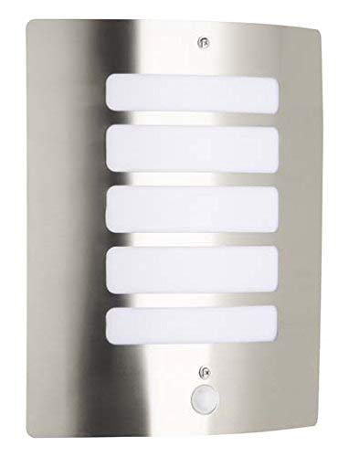 Brilliant 47698/82 A++ to E Outdoor Wall Light with Motion Sensor 60 W E27 Stainless Steel 9 x 24 x 29 cm