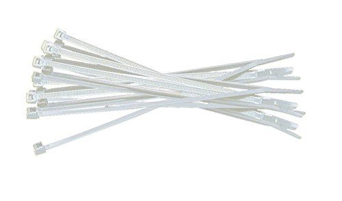 Merriway BH03549 (100 Pcs) 2.5 x 80 mm (3/32 Inchx 3.1/8 Inch) White Nylon Cable Tie - Pack of 100 Pieces