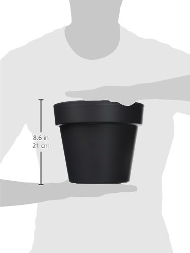 elho Green Basics Top Planter 23 - Flower Pot for Outdoor - Ø 23.0 x H 19.6 cm - Black/Living Black - Image 2