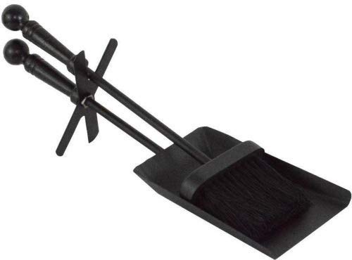 Fire Vida Hearth Shovel And Brush Set, Black Fireside Fireplace Tidy