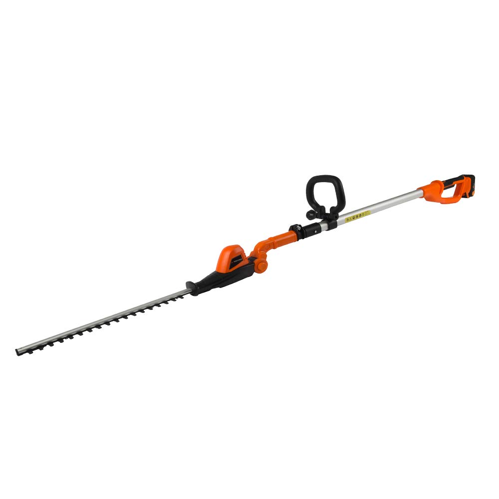 Yard Force 20V Cordless Pole Hedge Trimmer 41cm Dual Action Blade, 10-Position Pivot Head, Telescopic, Extendable 2.5m Reach