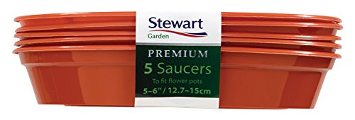 Stewart 4842014 13 - 15 cm Flower Pot Saucer - Orange/Terracotta (Pack of 5)