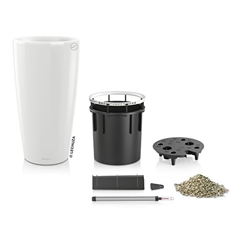 Lechuza RONDO 40 Self Watering Planter Large Plastic Indoor and Outdoor Plant Pot with Drainage Hole D40 H75 cm White High-Gloss - Image 2