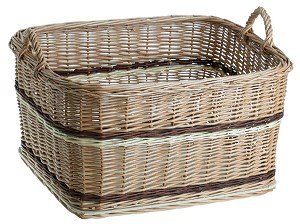 Vollwe Idener Fireplace Basket, Naturfarbiger Wicker Basket Wicker Log Basket – Fireplace Basket with Handles, Toy Box, Toy Box, W