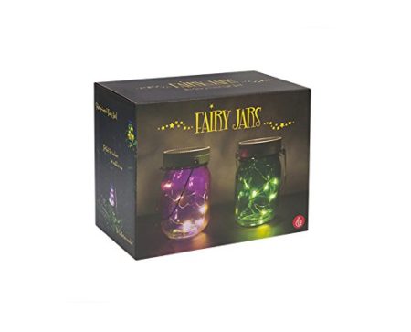 Thumbs Up UK Outdoor Solar Powered Fairy Light Jars, Purple/Green, Set of 2 - Image 4