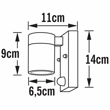 Konstsmide 7541-000 Modena Down Outdoor Wall Light with PIR Sensor-Motion Detector / 1 x 35 W GU10 Max Wall Lamp/Clear Glass/Stainless Steel / IP44 / Outside Light Stainless Steel - Image 4