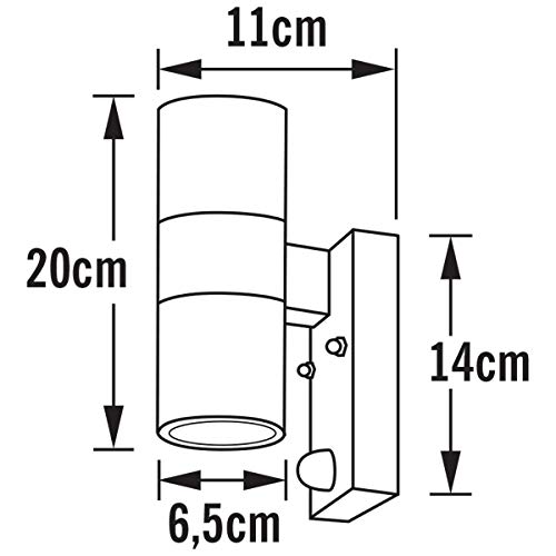 Konstsmide Outdoor Wall Light Modena Up Down / PIR-Motion Sensor / RAW Galvanised Steel - Image 3