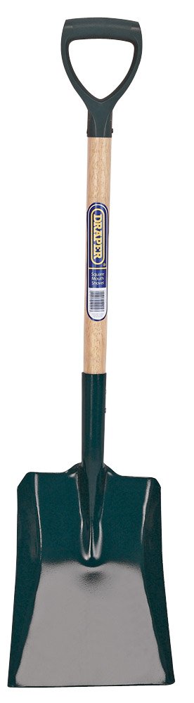 Draper 1060 x 320 mm Carbon Steel Square Mouth Builders Shovel | Hardwood Shaft Hand Tool | Heavy-Duty Gardening Shovel | Multifunctional Digger