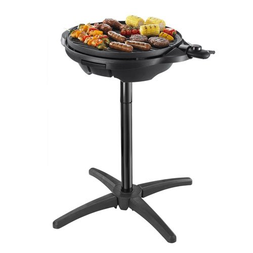 George Foreman Indoor Outdoor BBQ Electric Grill [1500cm2 cooking surface, Variable temperature control & viewing gauge