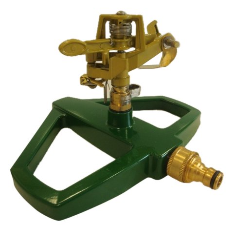 Greenkey Metal Base Pulsating Water Sprinkler for Grass Lawns, Gardens, Shrubs and Plants - Brass Fittings