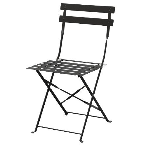 Bolero Pavement Style Steel Chairs Black for Indoor Outdoor 800X387X471mm 2pc