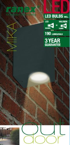 Ranex 5000.465 Mika wall light – Double LED – Stainless steel - Image 4