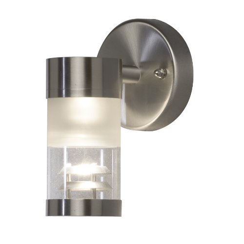 Konstsmide Outdoor Wall Lights/Modena Down Modern Outdoor Wall Light/1 x 25 W GU10 Max Wall Lamp/Frosted-Opal and Clear Glass Lens/IP44/Outside