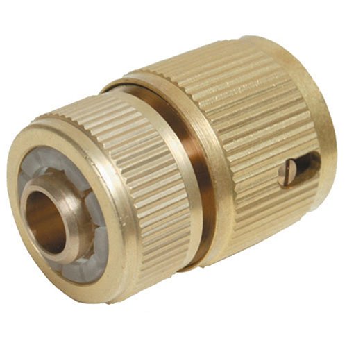 Silverline 196506 Quick Connector Auto Stop Brass 1/2" Female, Gold