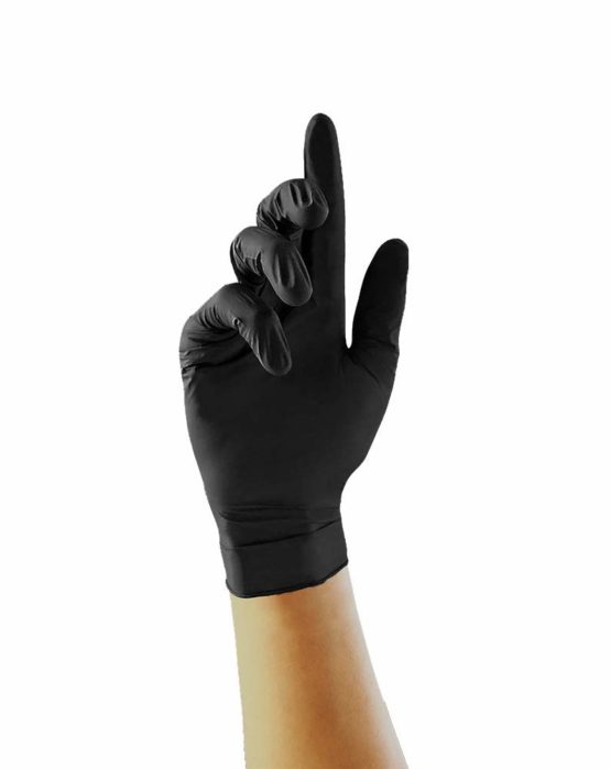 Unigloves GA0042 Powder Free Commercial Nitrile Gloves, Small, Black (Pack of 100) - Image 2
