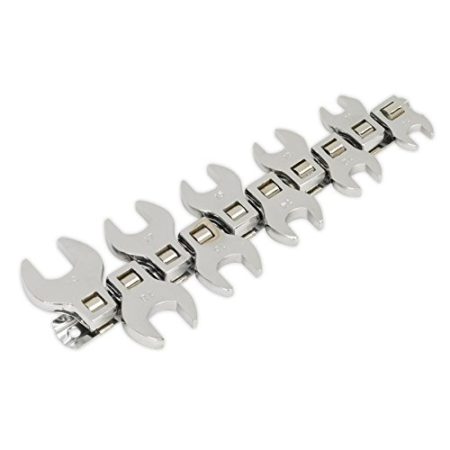 Siegen S0866 Crow's Foot Open End Spanner Set 10pc 3/8"Sq Drive Metric