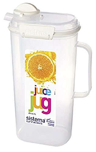 Systema Jug Sistema 61420 KLIP IT Accents Juice Jug, 2 L – Assorted Colours – BigaMart