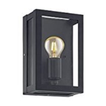 EGLO ALAMONTE 1 Outdoor Wall Lamp, 1-Flame Outdoor Light, Wall Light Made of Galvanised Steel, Colour: Black, Glass: Clear, Socket: E27, Ip44