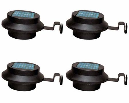 Solarize Set of 4 Solar Gutter Fence Lights (White)