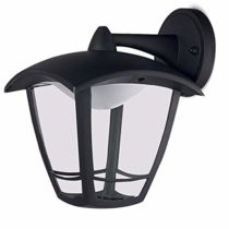 Luceco LED Top Arm Four Panel Coach Lantern, IP44 Rated, 8 W, Black