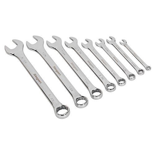 Sealey S0870 Whitworth Combination Spanner Set, Silver, 8 Pieces