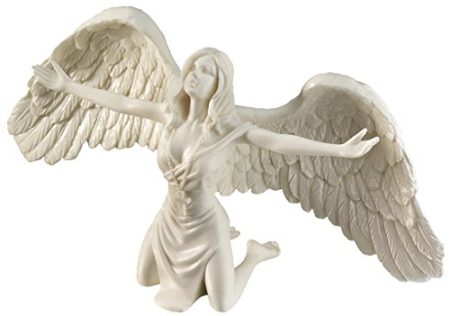 Design Toscano PD2704 Pray for Peace Angel Figurine Statue, 23 cm, Bonded Marble Polyresin, White