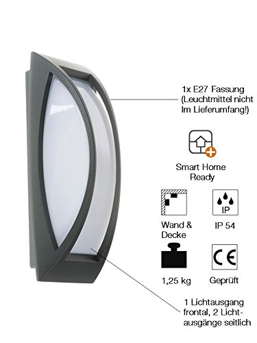 SLV Surface-Mounted Wall and Ceiling Light Meridian 2 / Illumination for Walls, Paths, entrances, LED Outdoor spot - Image 2