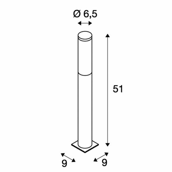 SLV Stainless Steel Free-Standing Big Nails 50 Illumination for Paths, Walls, entrances, LED Outdoor Garden lamp / E27 IP44 15W, 42 x 11 cm - Image 4