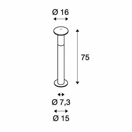 SLV Anthracite Free-Standing ALPA Mushroom 75 Illumination for Paths, Walls, entrances, LED Outdoor Garden lamp / E27 IP55 24W, 83 x 17 cm - Image 2