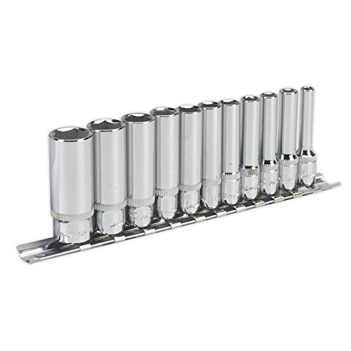 Sealey Ak2671 Socket Set 11Pc 1/4Sq Drive 6Pt Deep Walldrive Imperial