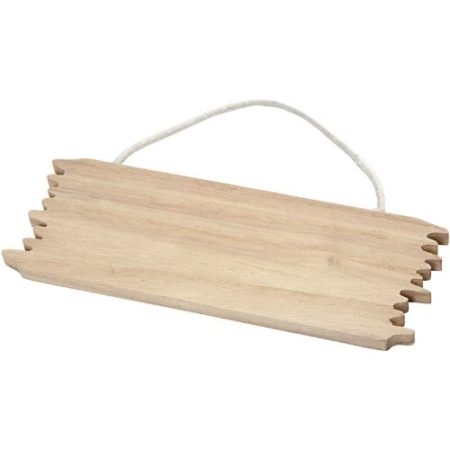 Creativ 57608 1-Piece Wooden Sign Board with Jagged Edges, Beige