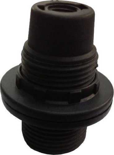 Electraline 71115 Threaded E14 Light Bulb Socket with 2 Rings Black