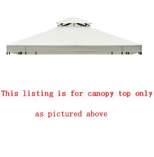 Outsunny 3 x 3(m) Gazebo Canopy Replacement Cover 2-Tier Roof Top Spare Part Cream White (TOP COVER ONLY) - Image 4