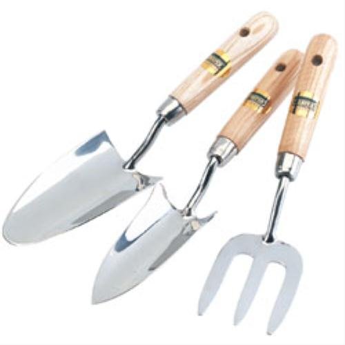 Draper Expert Stainless Steel Hand Fork and Trowels Set (3 Pieces), Brown