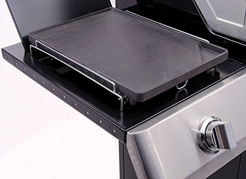 Char-Broil 140 515 - Cast Iron Side-Burner Griddle (Plancha)., Black, 37x25.4x2 cm, 37 x 25 x 13 cm - Image 2