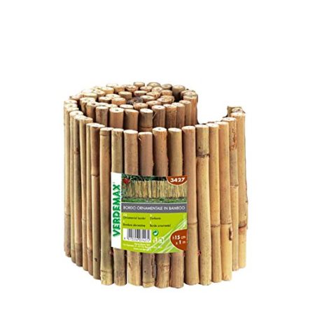 Verdemax 3427 1 m x 15 cm Ornamental Bamboo Border - Natural
