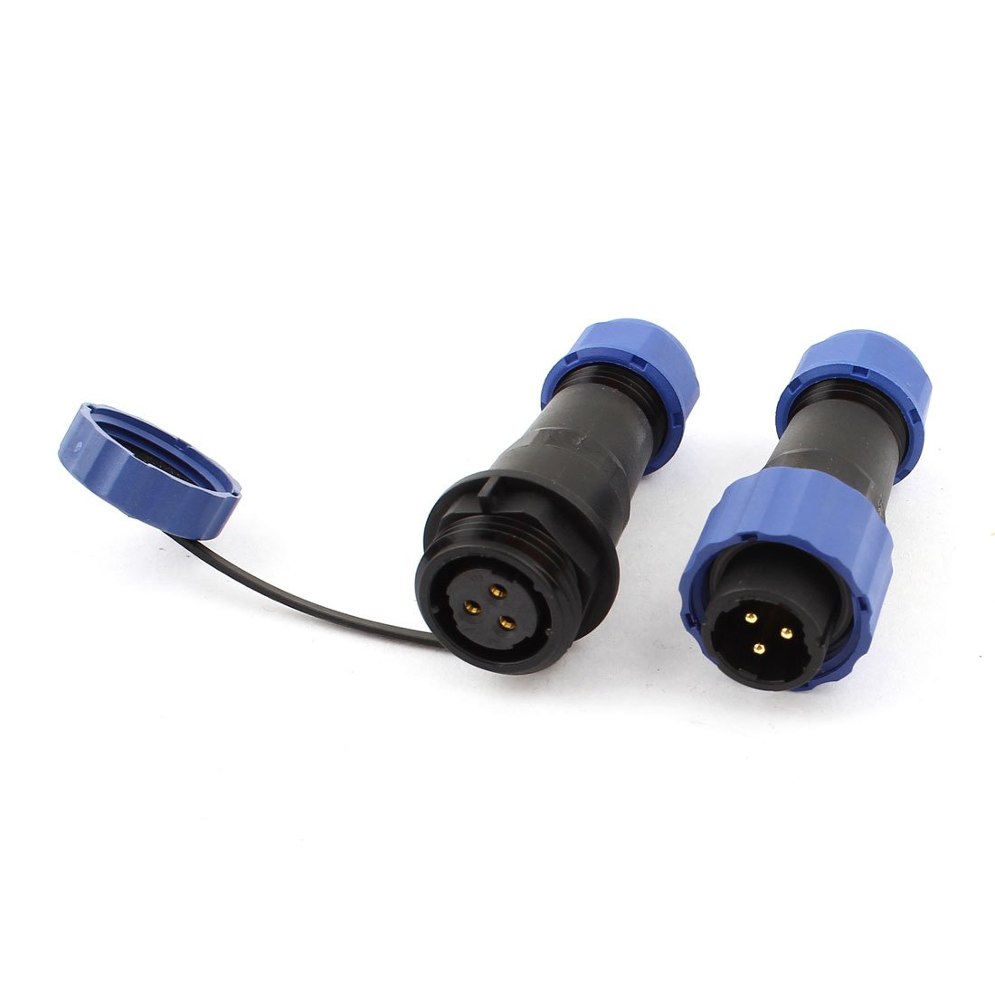 Sourcingmap Pair Waterproof Aviation Cable Connector w Socket SD16-3 3 Terminals IP68