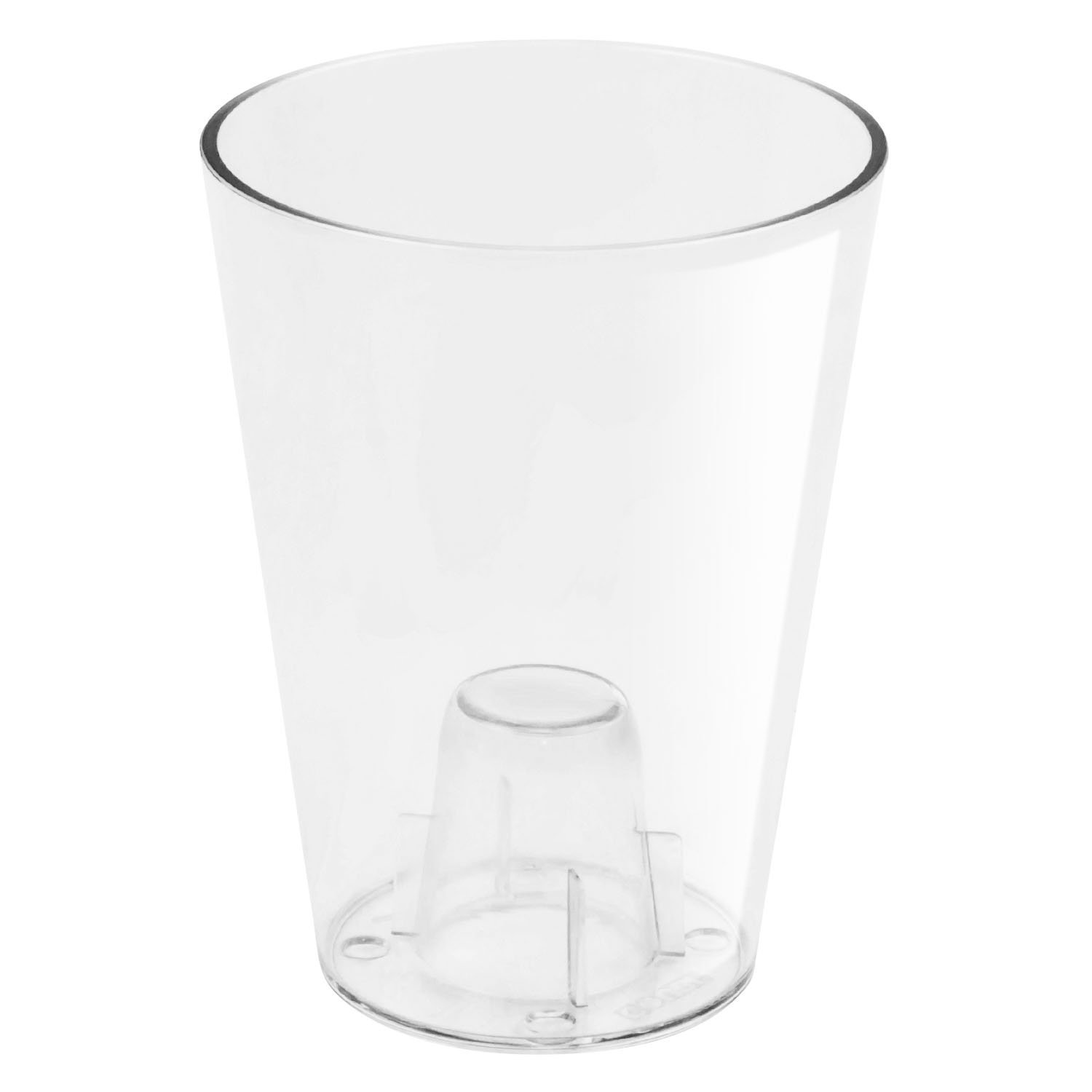 Orange translucent COUBI ORCHID plastic pot, Transparent, 13x13x17 cm