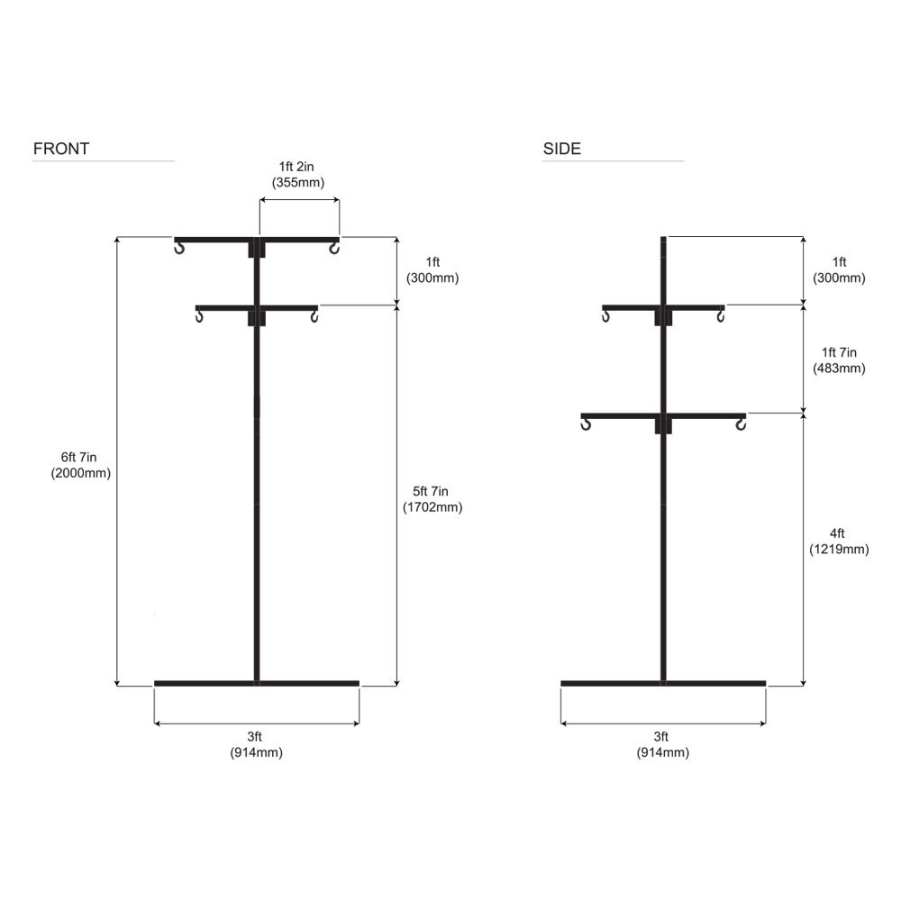 TraderSuppliesOutlet Storefront Flower Hanging Basket Display Stand 6 Arm Patio Planter Cascade Heavy Duty Home Garden Centre - Image 3