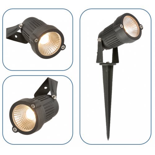 Knightsbridge IP54 LED Wall/Spike Spotlight, Aluminium, 4 W, Black - Image 3