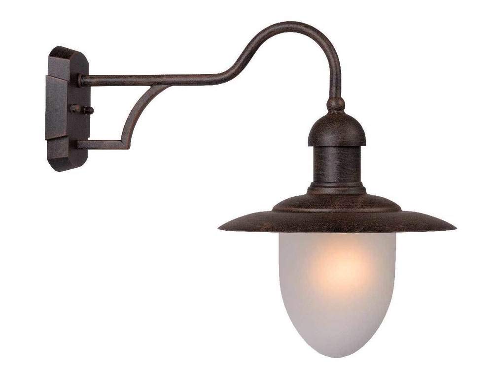 LUCIDE Aruba - Wall Light Indoor/Outdoor - diameter 25 cm - 1xE27 - IP44 - Rust Brown, 44 x 26 x 26 cm