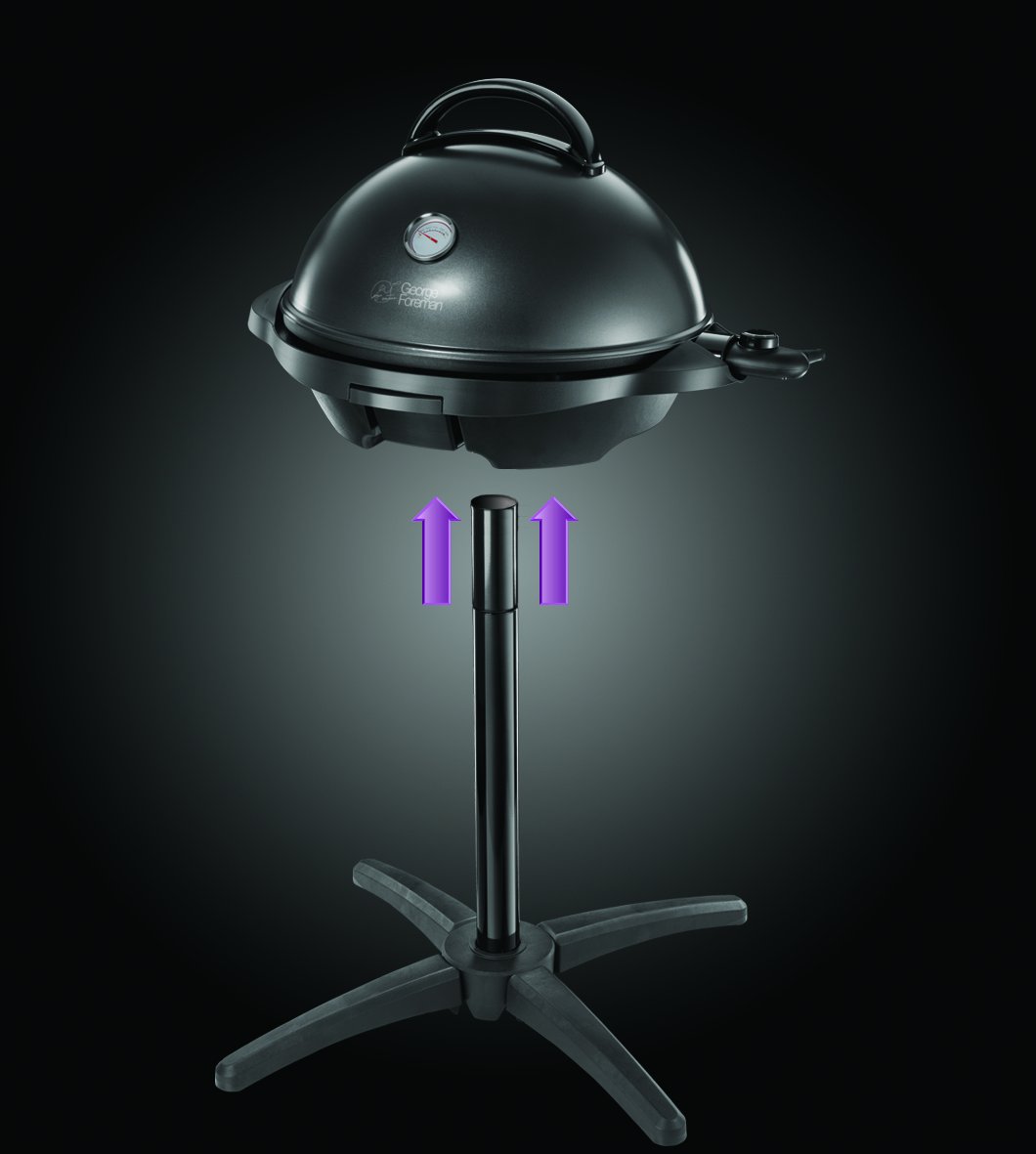 George Foreman Indoor Outdoor BBQ Electric Grill [1500cm2 cooking surface, Variable temperature control & viewing gauge - Image 4